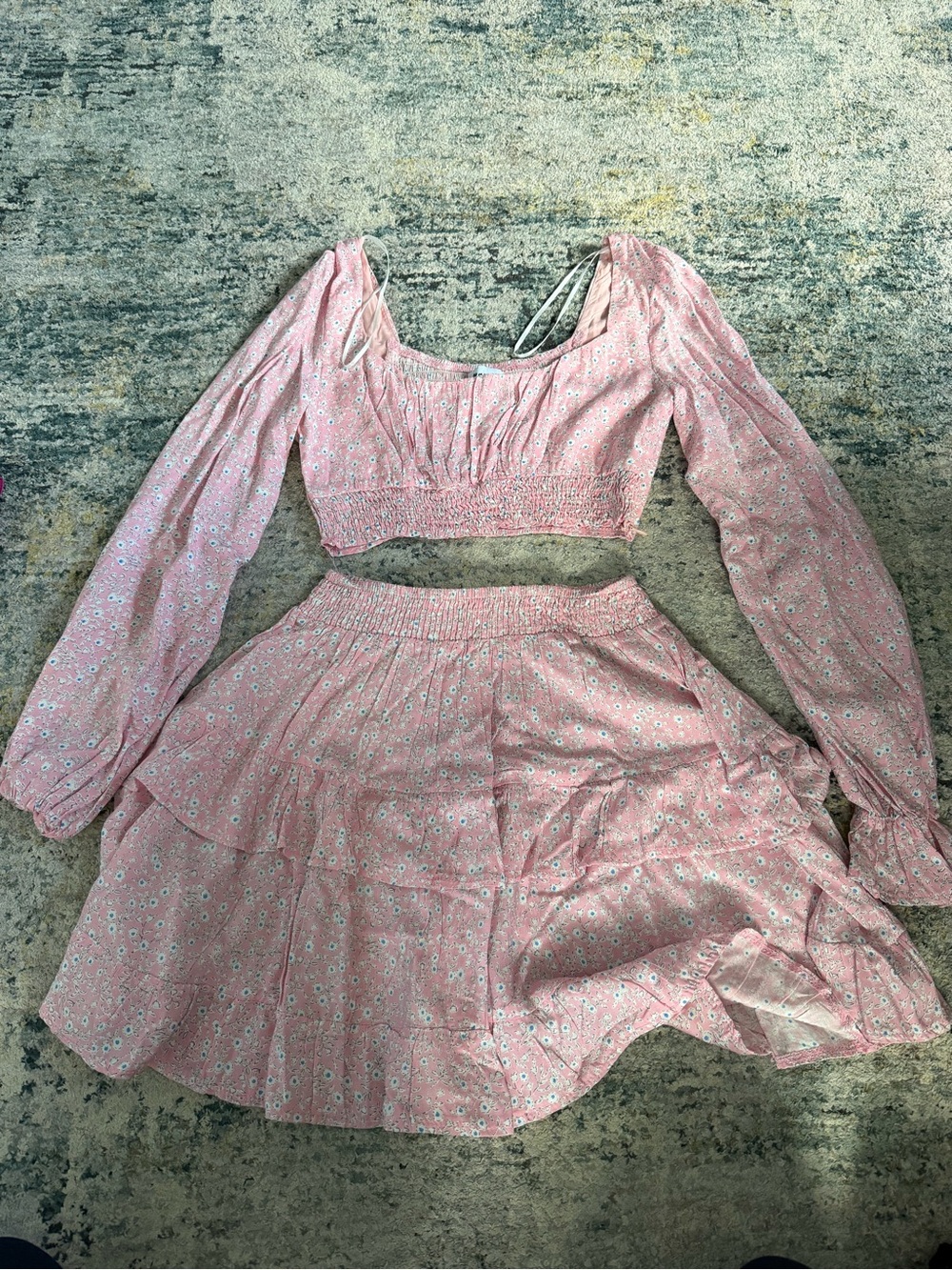 Pink Floral Tiered set. Princess Polly